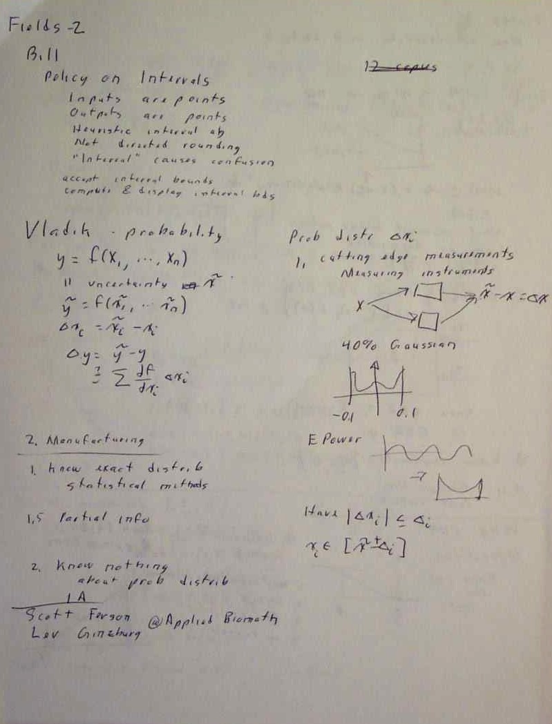 2. Bill: Policy on interval; Vladik: Computing with probabilities